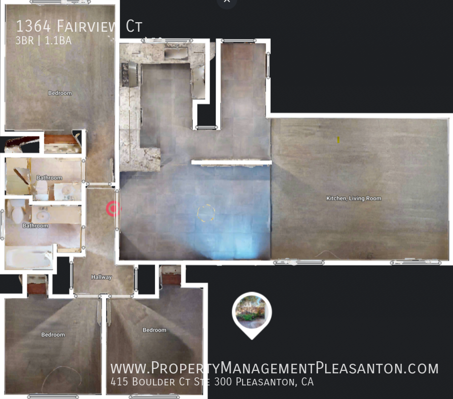 3 bed, 1.5 bath, 1,254 sq. ft. single story in culdesac property image