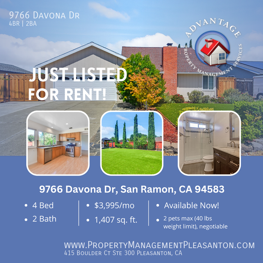 Two-Story 4 bed/2 bath 1,407 sq ft house off of 680 and Alcosta Blvd property image