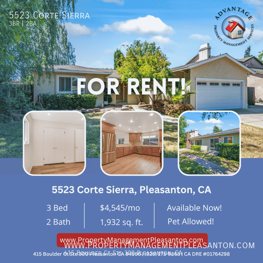 Nice 3 Bed, 2 Bath, 1,932 sq ft house located near downtown Pleasanton property image